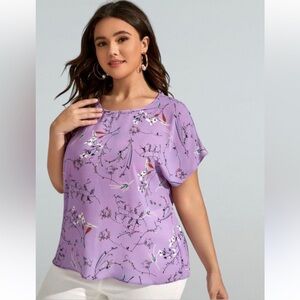 SHEIN curve size 3x Purple Floral Women's top